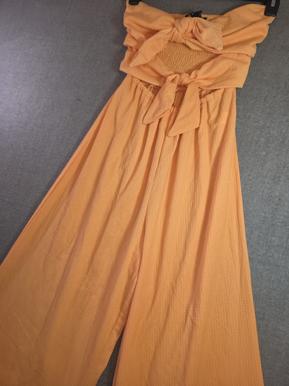 Streetwear Society Orange Double Tie-Front Wide-leg Jumpsuit Strapless Womens M